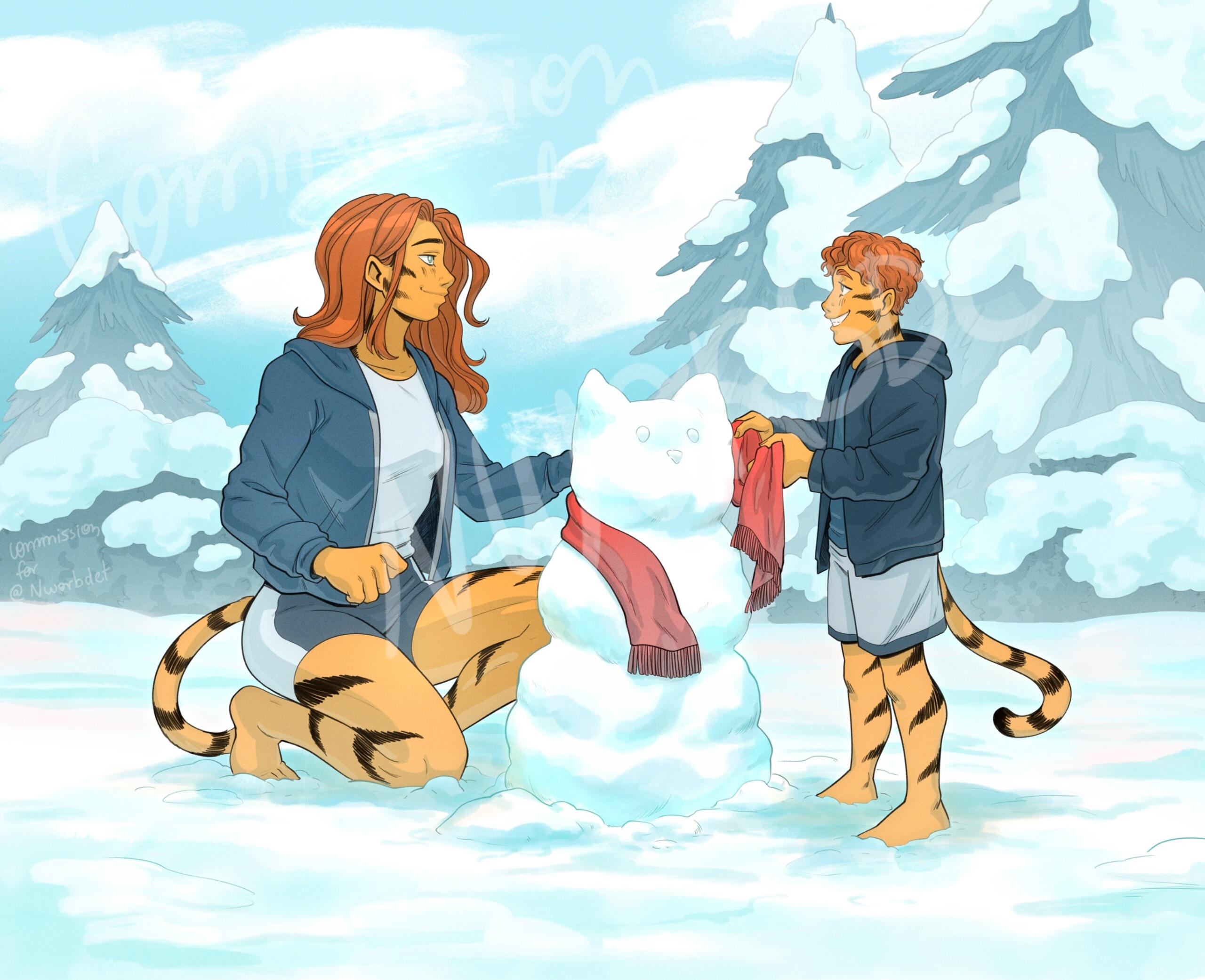 Full body characters + background